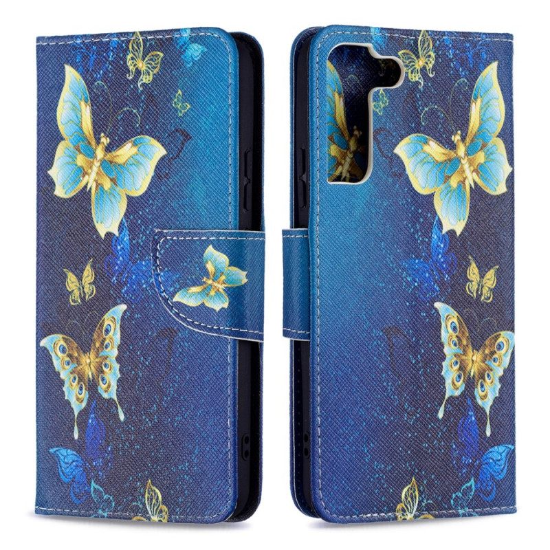 Kotelot Samsung Galaxy S22 Plus 5G Golden Butterflies