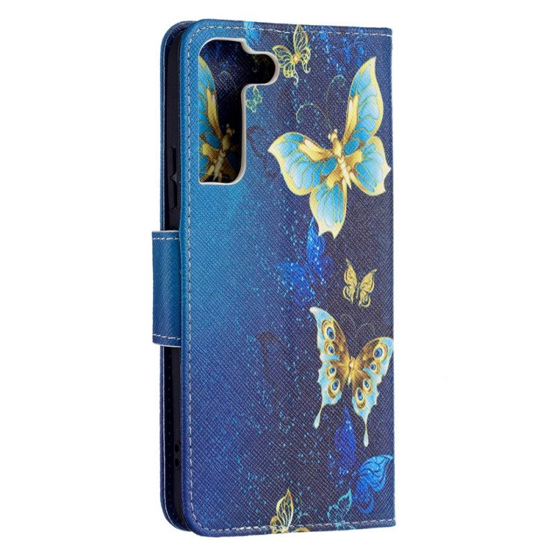 Kotelot Samsung Galaxy S22 Plus 5G Golden Butterflies