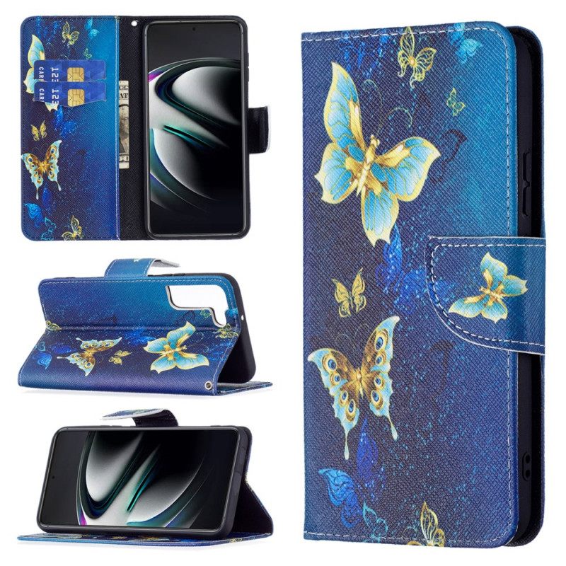 Kotelot Samsung Galaxy S22 Plus 5G Golden Butterflies