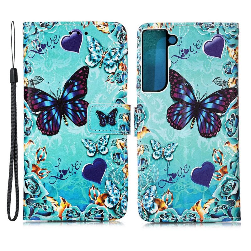 Kotelot Samsung Galaxy S22 Plus 5G Golden Butterflies