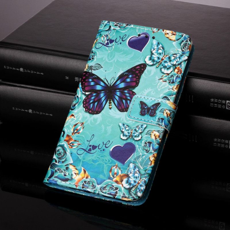 Kotelot Samsung Galaxy S22 Plus 5G Golden Butterflies