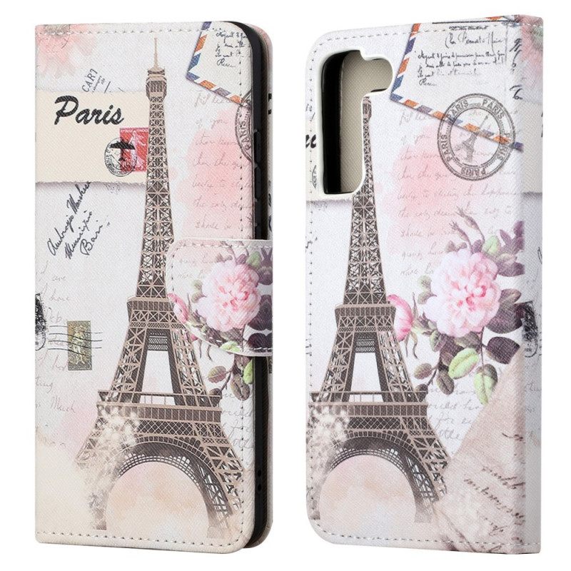 Kotelot Samsung Galaxy S22 Plus 5G Retro Eiffel-torni