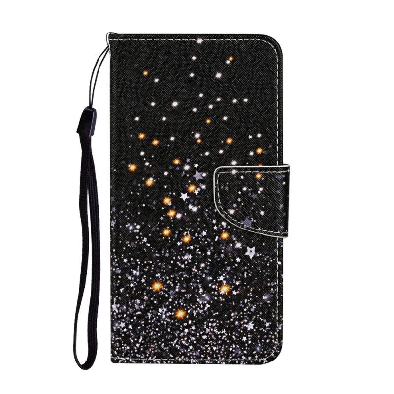 Kotelot Samsung Galaxy S22 Plus 5G Stars And Sequins With Lanyard