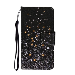 Kotelot Samsung Galaxy S22 Plus 5G Stars And Sequins With Lanyard