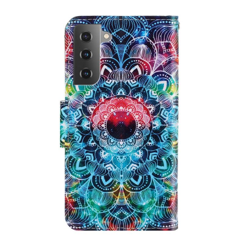 Kotelot Samsung Galaxy S22 Plus 5G Suojaketju Kuori Flashy Mandala Hihnalla