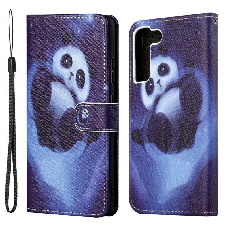 Kotelot Samsung Galaxy S22 Plus 5G Suojaketju Kuori Panda Space Lanyard