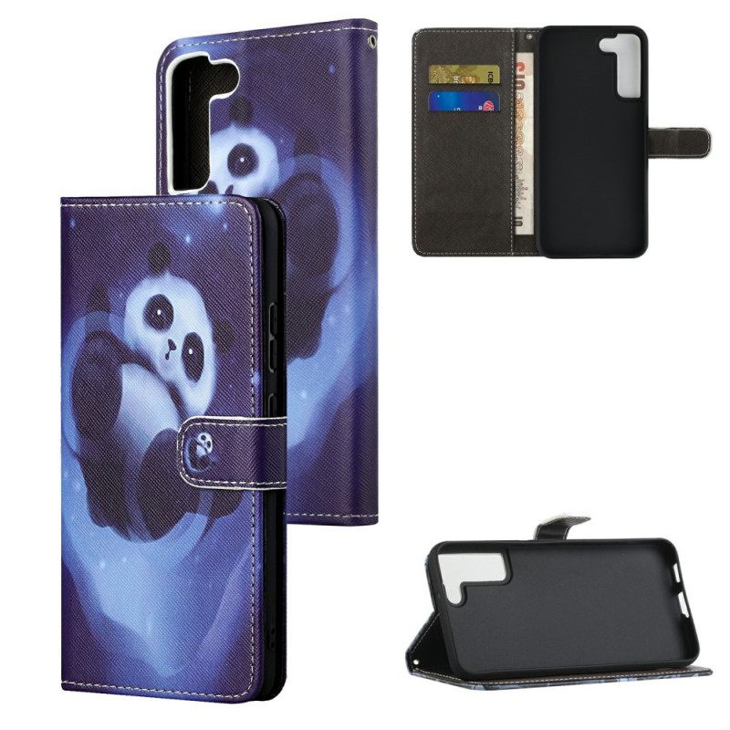 Kotelot Samsung Galaxy S22 Plus 5G Suojaketju Kuori Panda Space Lanyard