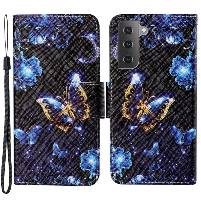 Kotelot Samsung Galaxy S22 Plus 5G Suojaketju Kuori Precious Thong Butterflies