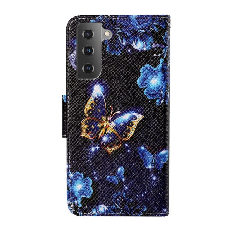 Kotelot Samsung Galaxy S22 Plus 5G Suojaketju Kuori Precious Thong Butterflies