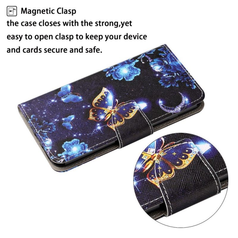 Kotelot Samsung Galaxy S22 Plus 5G Suojaketju Kuori Precious Thong Butterflies