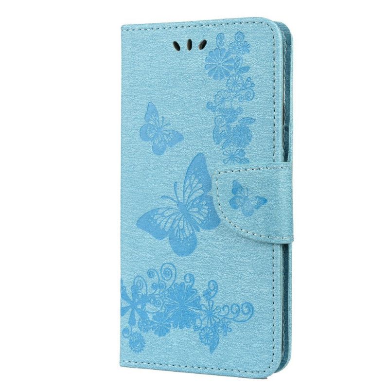 Kotelot Samsung Galaxy S22 Plus 5G Suojaketju Kuori Splendid Butterflies Hihnalla