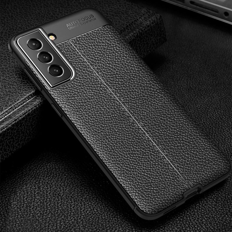 Kuori Samsung Galaxy S22 Plus 5G Double Line Litchi Leather Effect