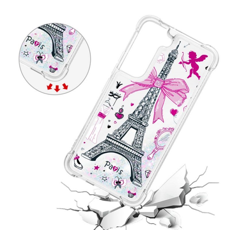 Kuori Samsung Galaxy S22 Plus 5G Eiffel-tornin Paljetteja