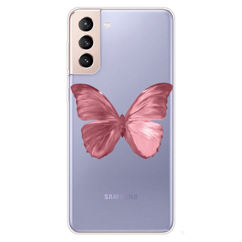 Kuori Samsung Galaxy S22 Plus 5G Flexible Pink Butterfly