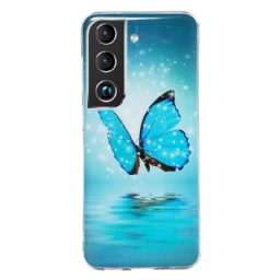 Kuori Samsung Galaxy S22 Plus 5G Fluorescent Blue Butterflies