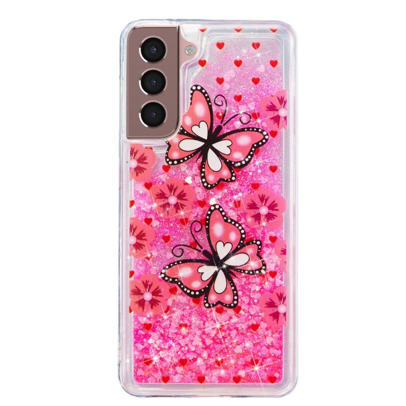 Kuori Samsung Galaxy S22 Plus 5G Glitter Butterflies