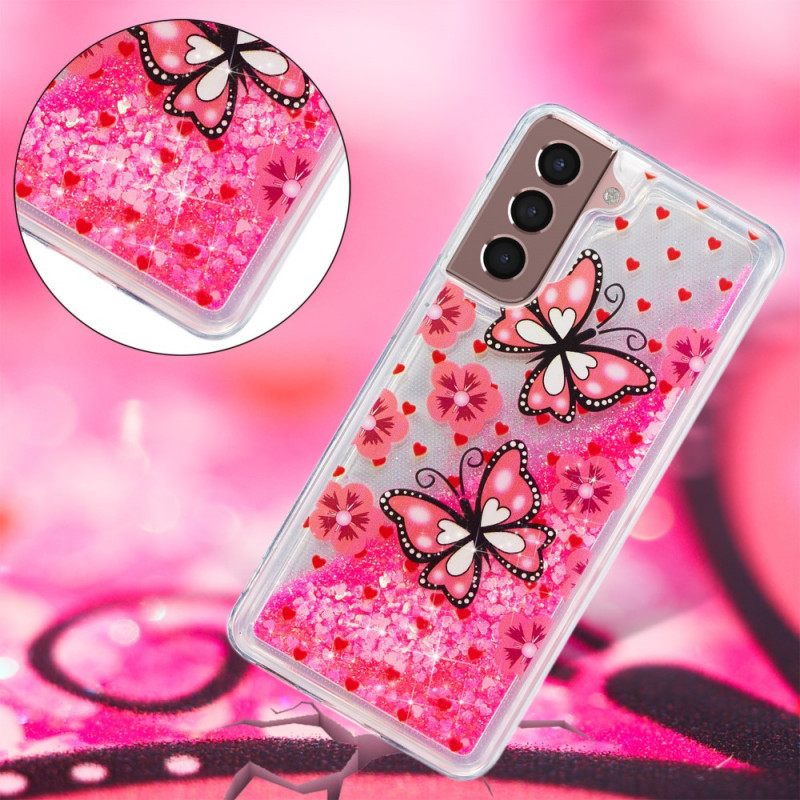 Kuori Samsung Galaxy S22 Plus 5G Glitter Butterflies