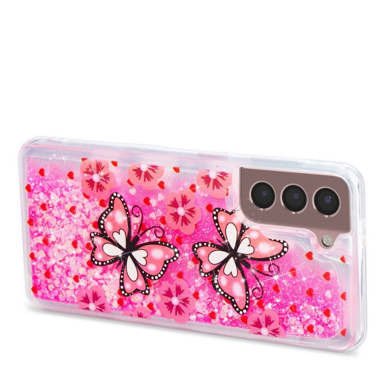 Kuori Samsung Galaxy S22 Plus 5G Glitter Butterflies