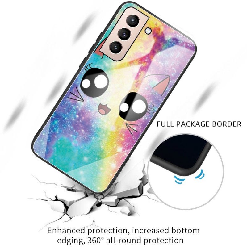 Kuori Samsung Galaxy S22 Plus 5G Tempered Glass Cat