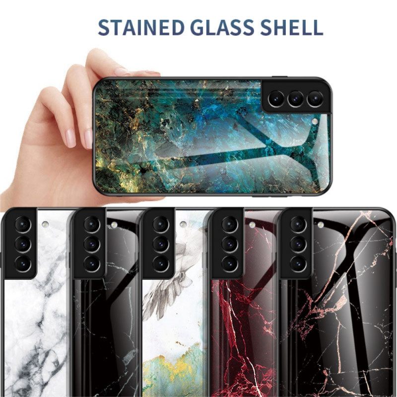 Kuori Samsung Galaxy S22 Plus 5G Tempered Glass Marble Colors