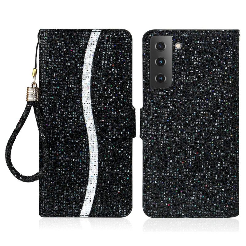 Nahkakotelo Samsung Galaxy S22 Plus 5G Glitter S Design