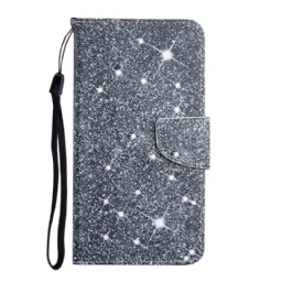 Nahkakotelo Samsung Galaxy S22 Plus 5G Suojaketju Kuori Glitter Strappy