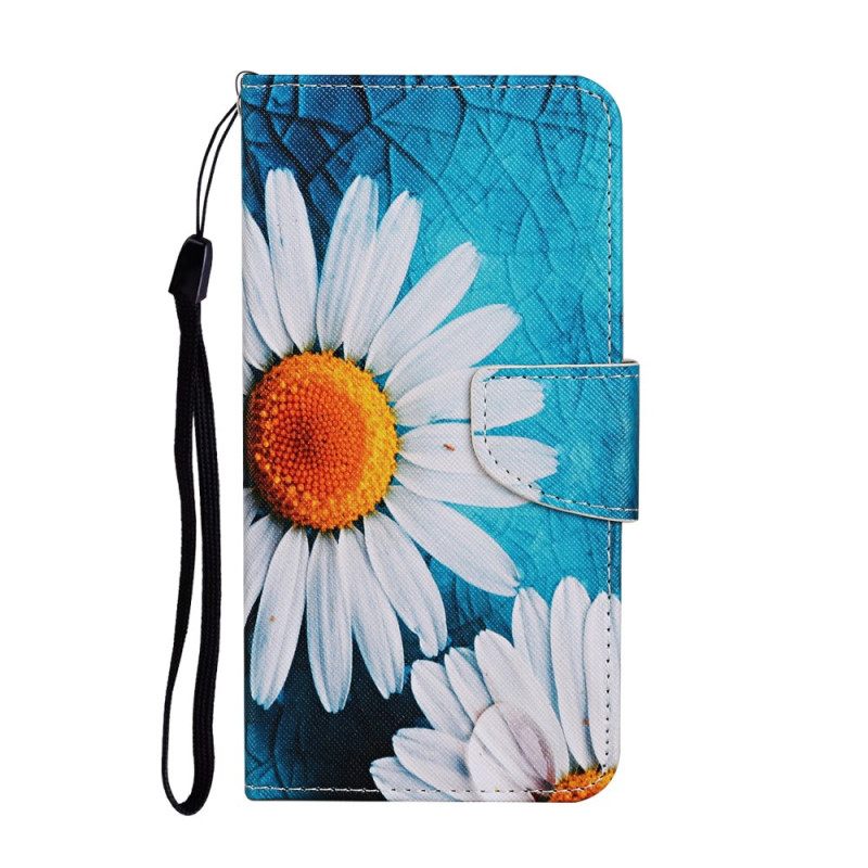 Nahkakotelo Samsung Galaxy S22 Plus 5G Suojaketju Kuori Thong Daisies