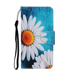 Nahkakotelo Samsung Galaxy S22 Plus 5G Suojaketju Kuori Thong Daisies