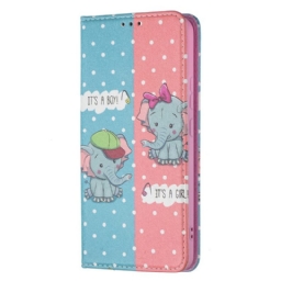 Puhelinkuoret Samsung Galaxy S22 Plus 5G Kotelot Flip Baby Elephants