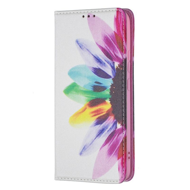 Puhelinkuoret Samsung Galaxy S22 Plus 5G Kotelot Flip Flower Watercolour