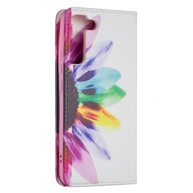 Puhelinkuoret Samsung Galaxy S22 Plus 5G Kotelot Flip Flower Watercolour