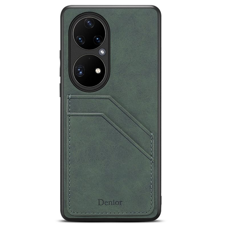 Case Huawei P50 Pro Denior Double Slot Korttikotelo