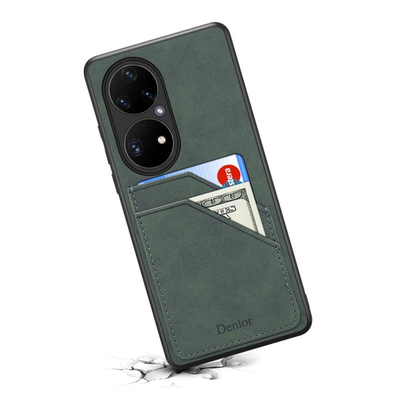 Case Huawei P50 Pro Denior Double Slot Korttikotelo