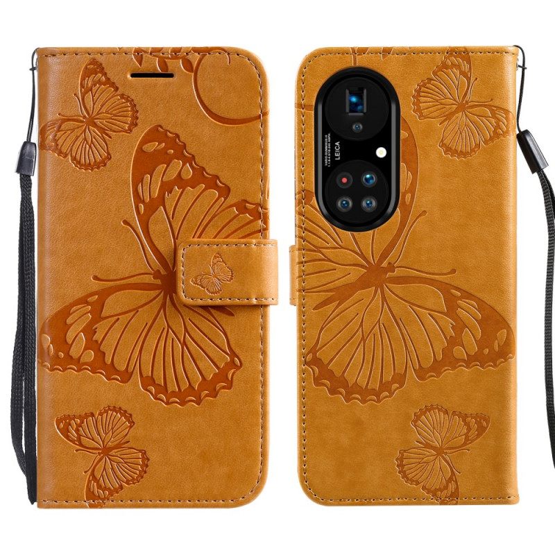 Kotelot Huawei P50 Pro Suojaketju Kuori Giant Thong Butterflies