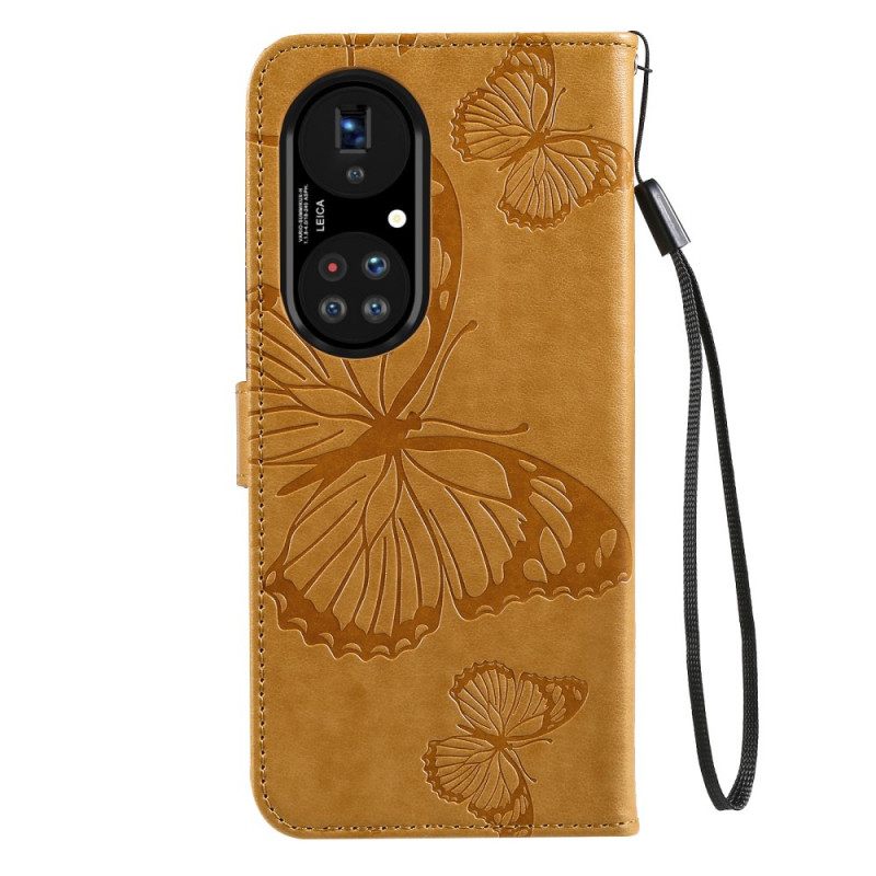 Kotelot Huawei P50 Pro Suojaketju Kuori Giant Thong Butterflies