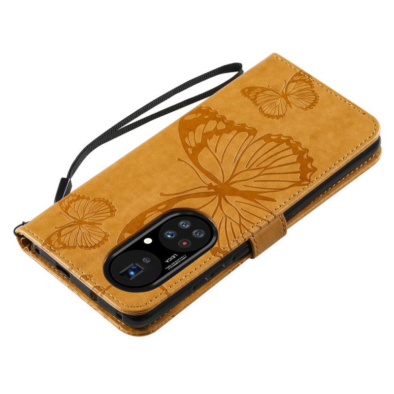 Kotelot Huawei P50 Pro Suojaketju Kuori Giant Thong Butterflies