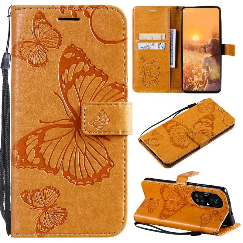 Kotelot Huawei P50 Pro Suojaketju Kuori Giant Thong Butterflies