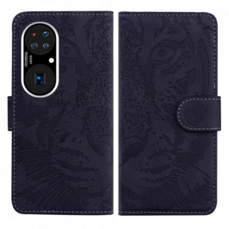 Kotelot Huawei P50 Pro Tiger Face Print