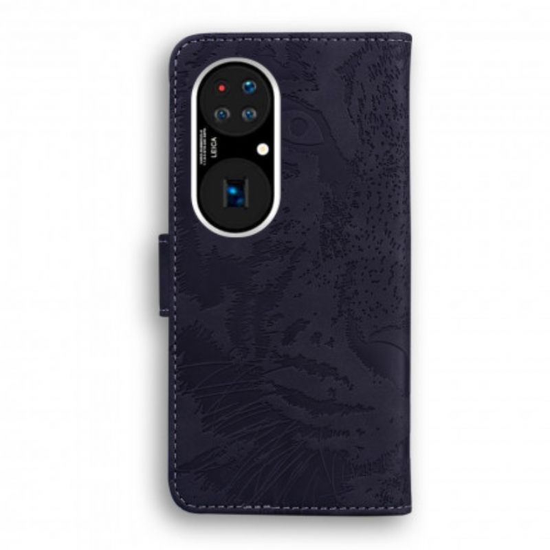 Kotelot Huawei P50 Pro Tiger Face Print