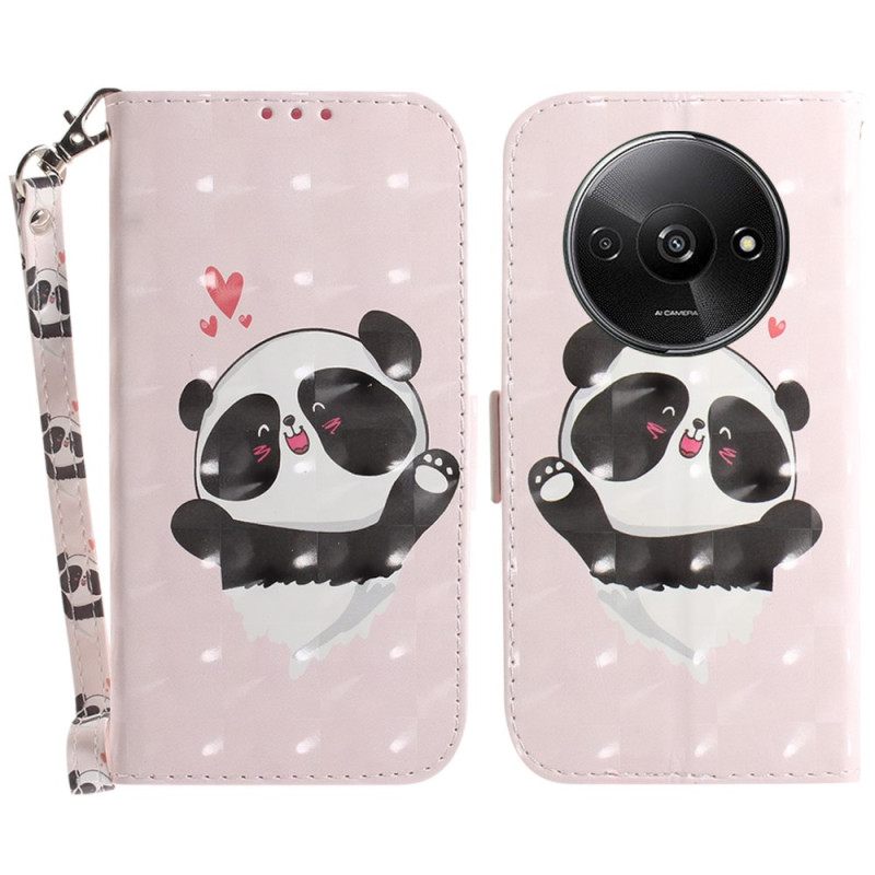 Kotelot Poco C61 Panda Love Hihnalla