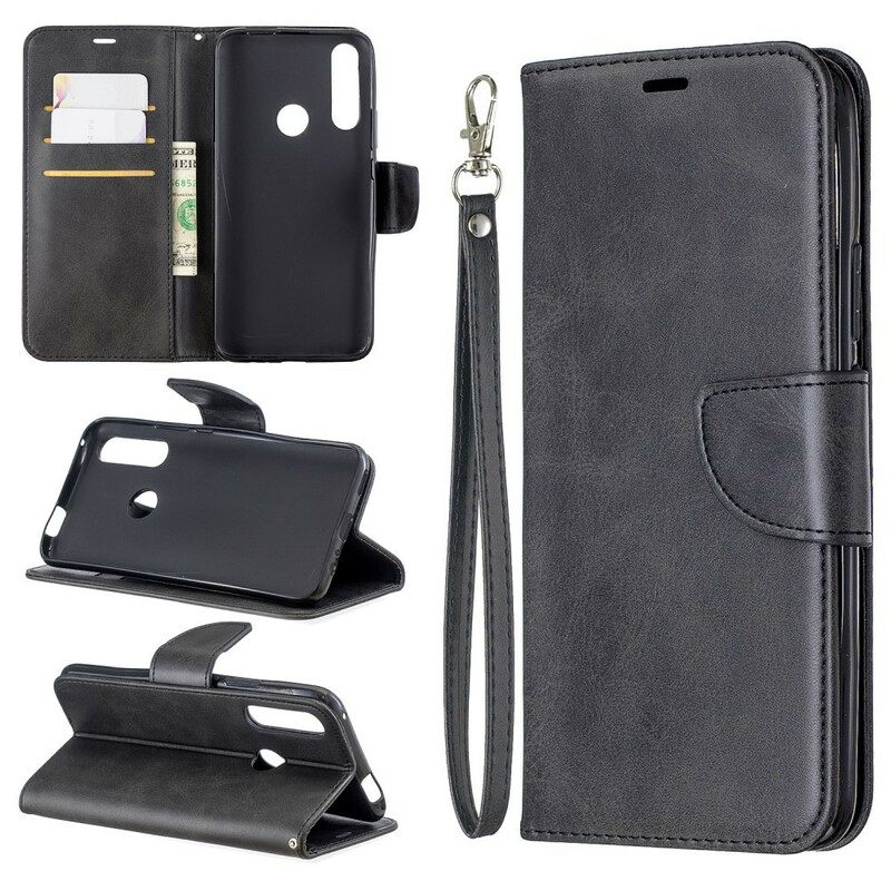 Kotelot Huawei P Smart Z / Honor 9X Suojaketju Kuori Premium Leather Look Strap