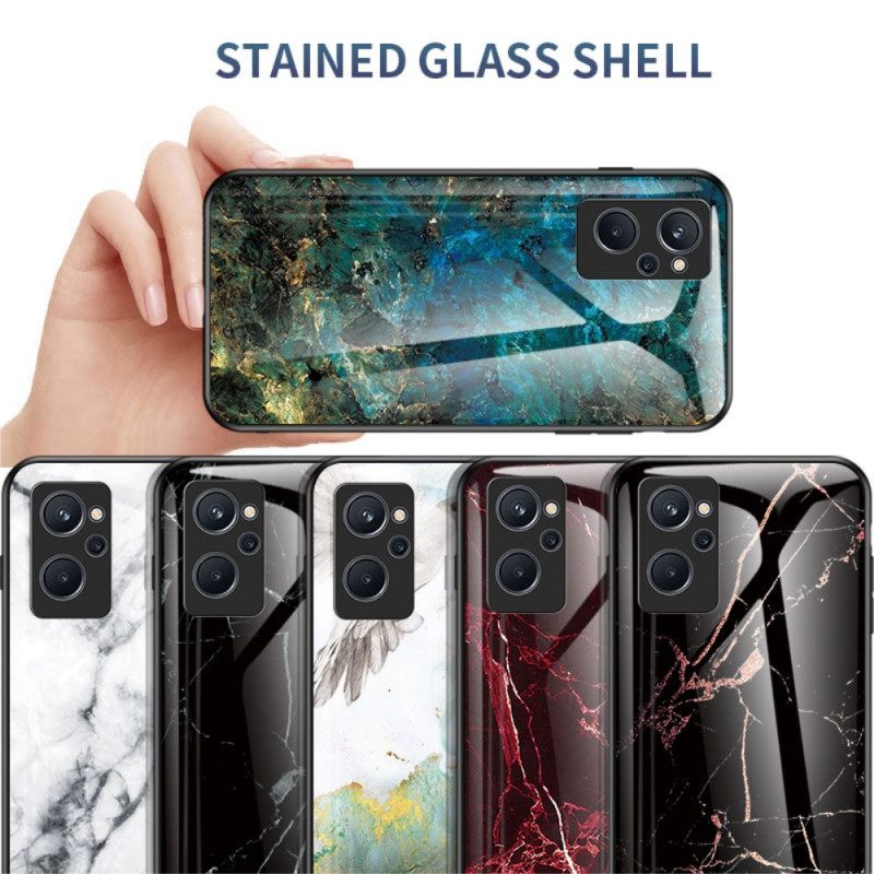 Case Realme 9i Tempered Glass Marble Colors