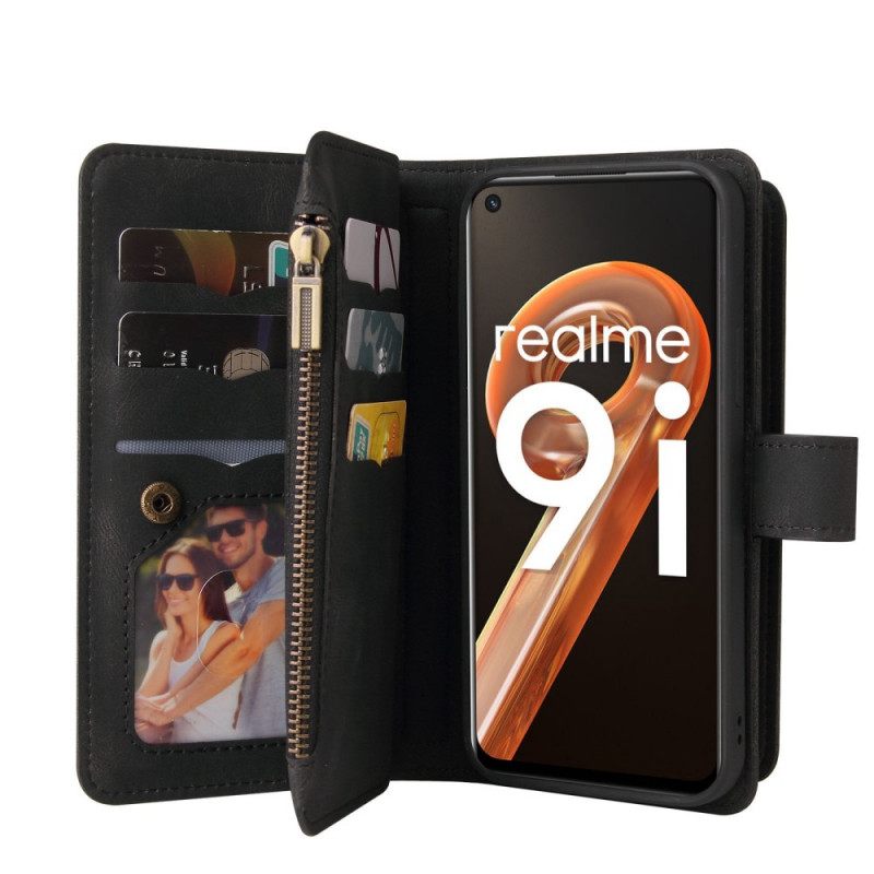 Flip Case Realme 9i Monitoiminen 10 Kortin Pidike