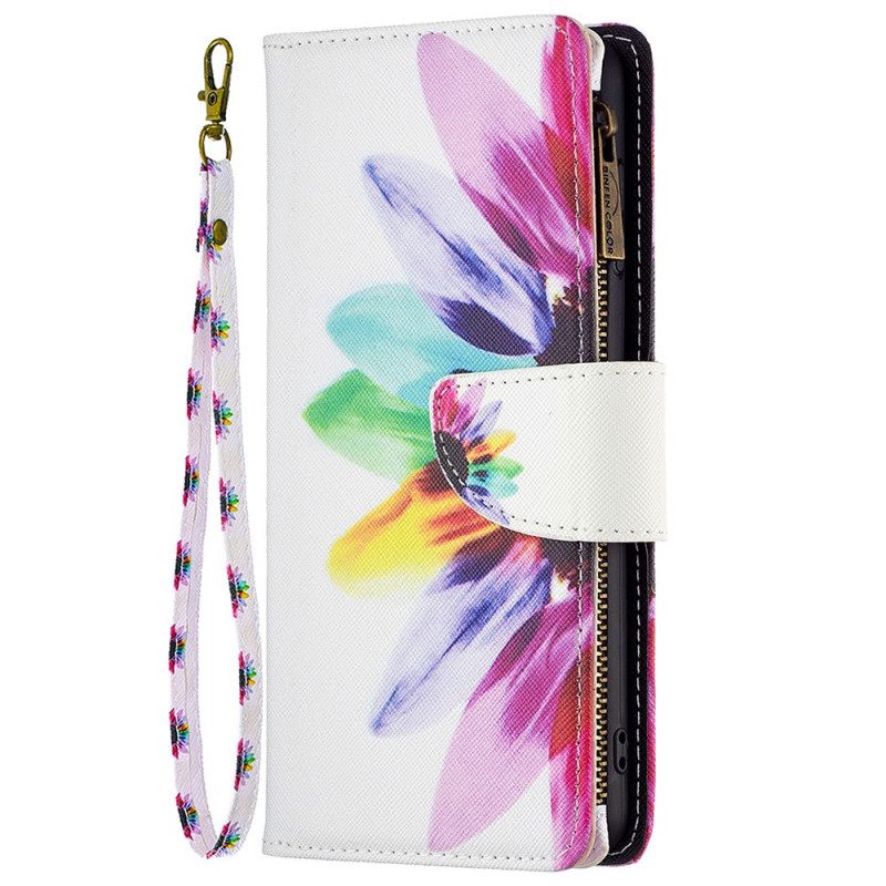 Kotelot Realme 9i Kukkaro Ja Lanyard Flower