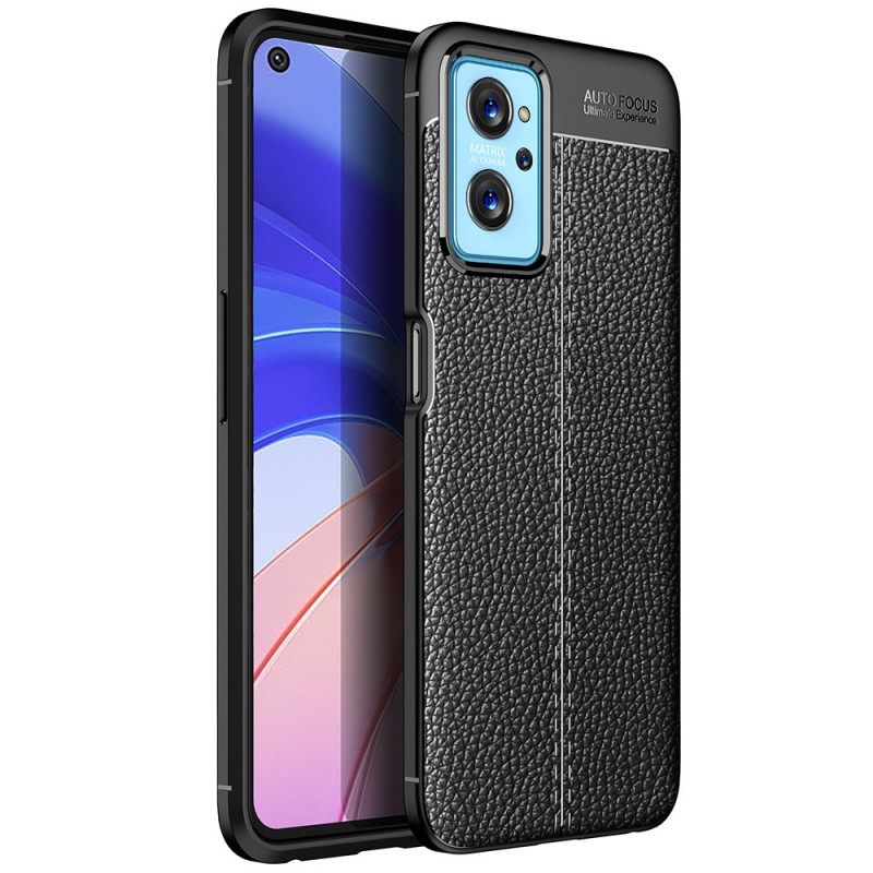 Kuori Realme 9i Double Line Litchi Leather Effect