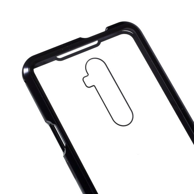 Kuori OnePlus 7T Pro Metallireunat Ja Karkaistu Lasi