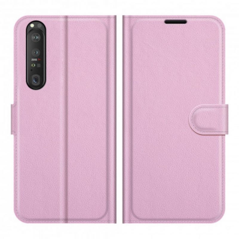 Flip Case Sony Xperia 1 III Klassinen Litsiefekti