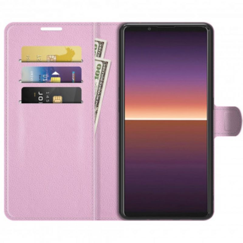 Flip Case Sony Xperia 1 III Klassinen Litsiefekti