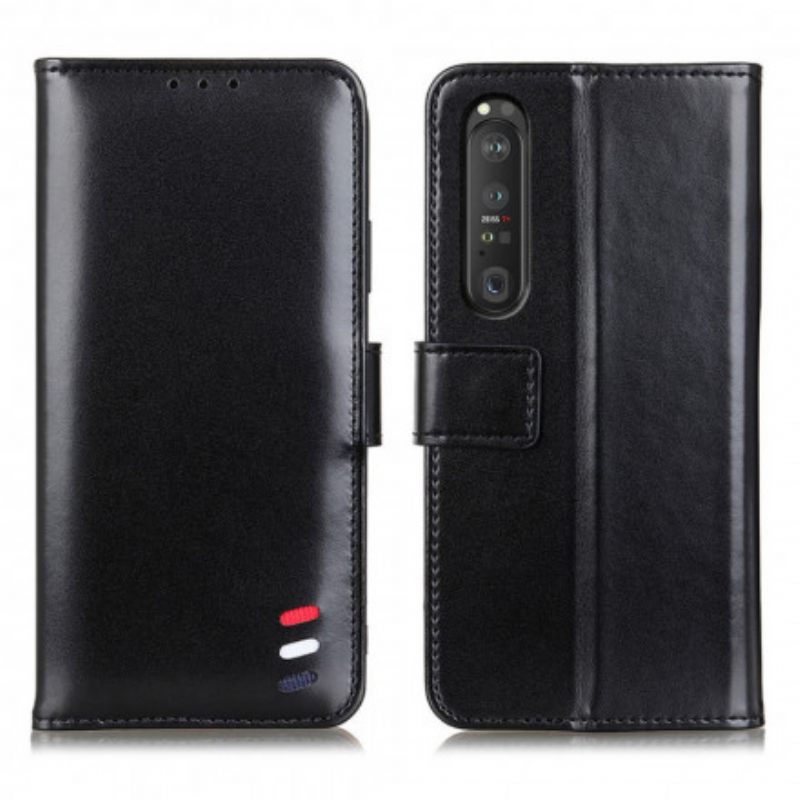 Flip Case Sony Xperia 1 III Tricolor Leather Effect