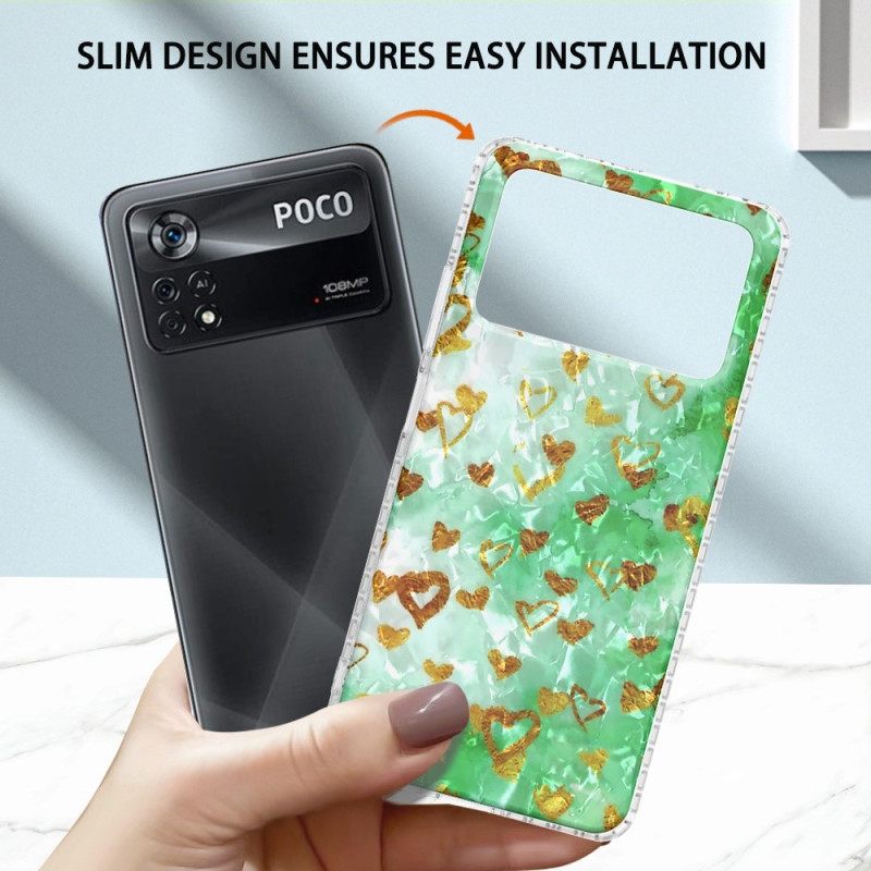 Case Poco X4 Pro 5G Tyylikkäät Sydämet